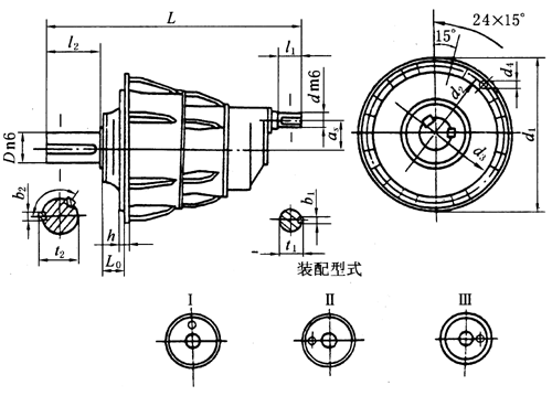 NBZF型行星輪減速機(jī)外形及安裝尺寸