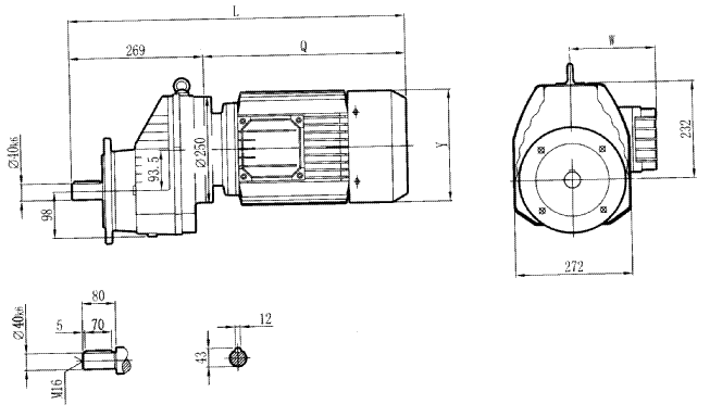 RCXF87..型硬齒輪減速機安裝尺寸圖