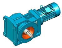 CZS斜齒輪蝸桿減速機實體模型