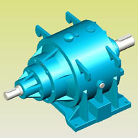 SP雙排直齒行星減速機(jī)實(shí)體模型