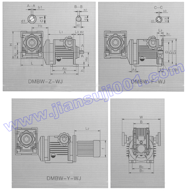 DMB系列無級(jí)變速器與WJ系列螺輪減速器機(jī)組合