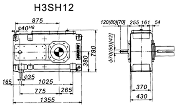 H3SH系列外型及安裝尺寸圖