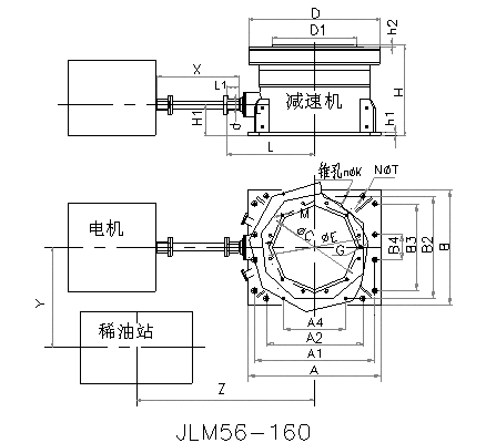 JLM系列立磨減速機(jī)外形尺寸