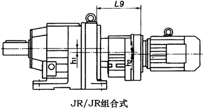 JR/JR系列斜齒輪減速機(jī)安裝方位和尺寸圖表