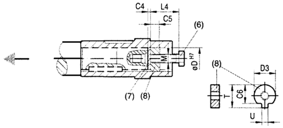 QSK系列斜齒輪—傘齒輪減速機(jī)出軸裝拆圖