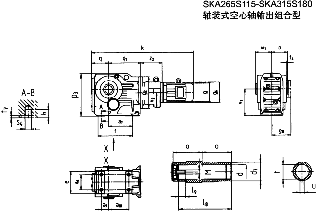 SK系列斜齒輪—蝸旋傘齒輪減速電機(jī)