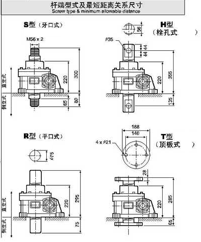 WSH系列蝸桿升降機(jī)附圖